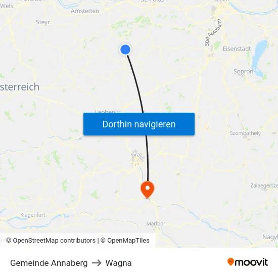 Gemeinde Annaberg to Wagna map