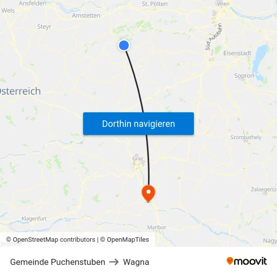 Gemeinde Puchenstuben to Wagna map