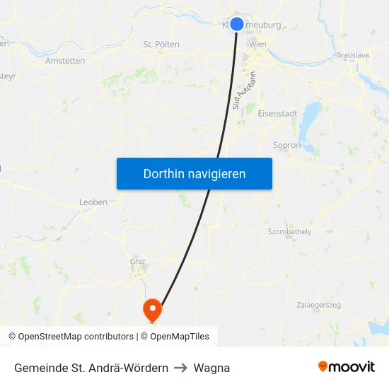 Gemeinde St. Andrä-Wördern to Wagna map