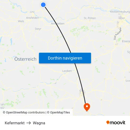 Kefermarkt to Wagna map