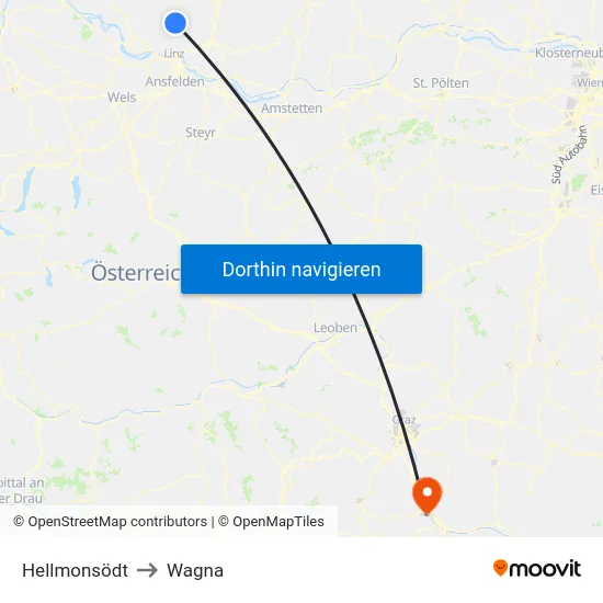 Hellmonsödt to Wagna map