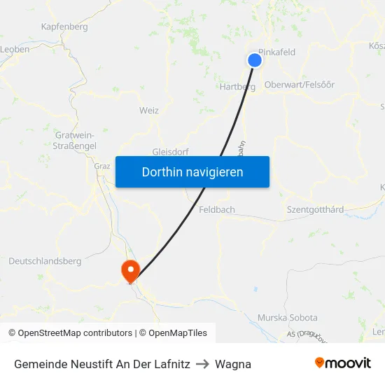 Gemeinde Neustift An Der Lafnitz to Wagna map