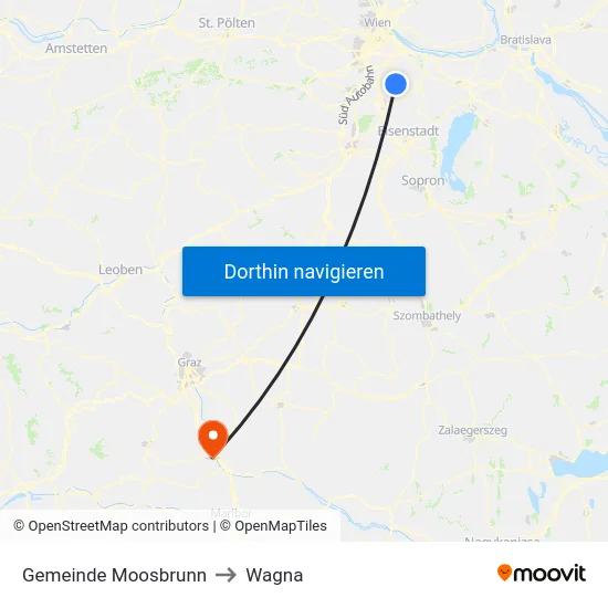 Gemeinde Moosbrunn to Wagna map