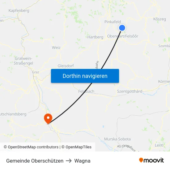 Gemeinde Oberschützen to Wagna map
