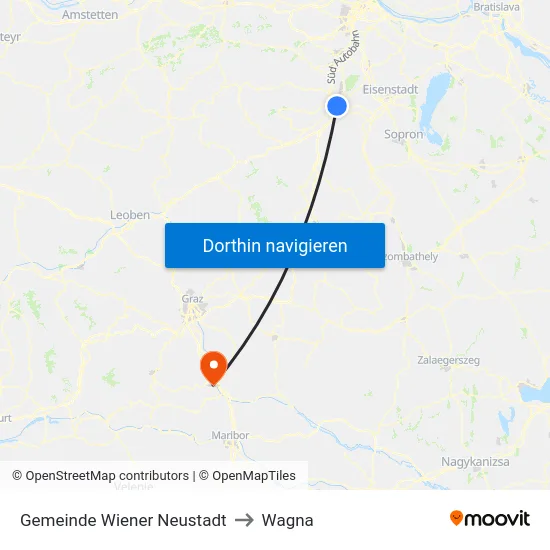Gemeinde Wiener Neustadt to Wagna map