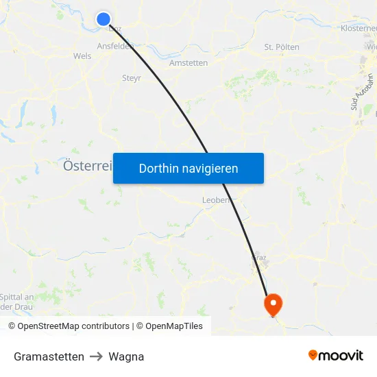 Gramastetten to Wagna map