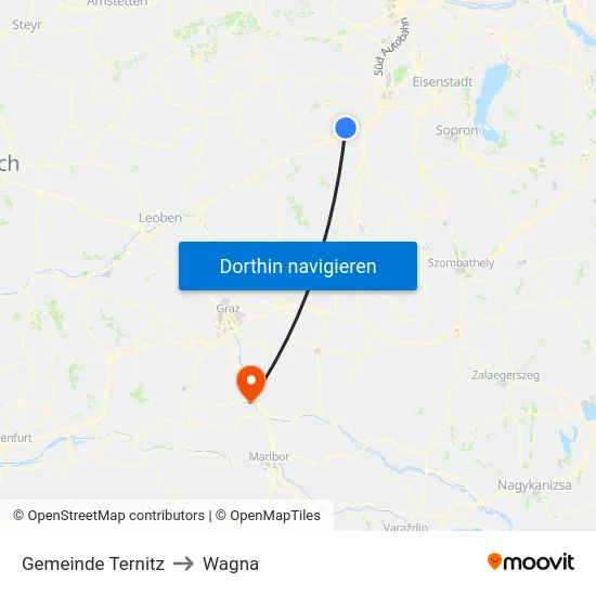Gemeinde Ternitz to Wagna map