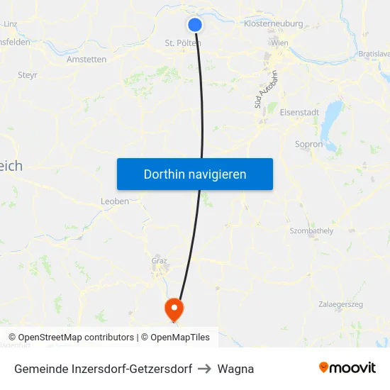 Gemeinde Inzersdorf-Getzersdorf to Wagna map
