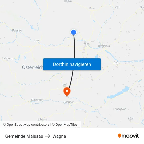 Gemeinde Maissau to Wagna map