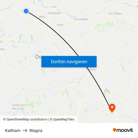Kallham to Wagna map