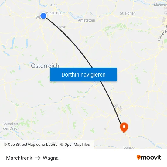 Marchtrenk to Wagna map