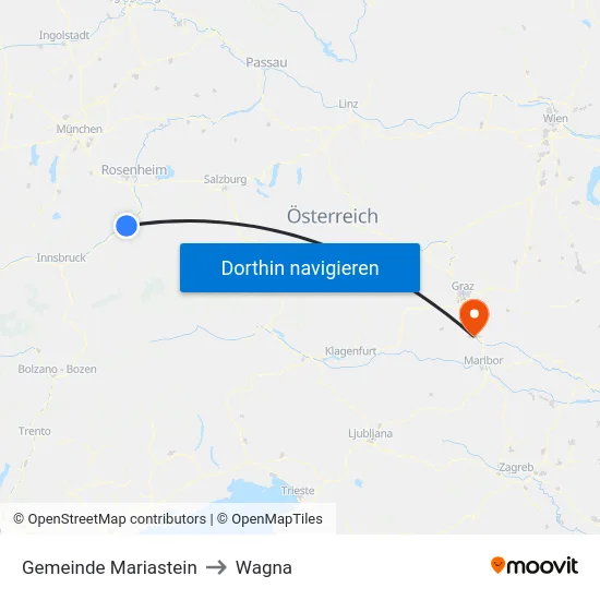 Gemeinde Mariastein to Wagna map