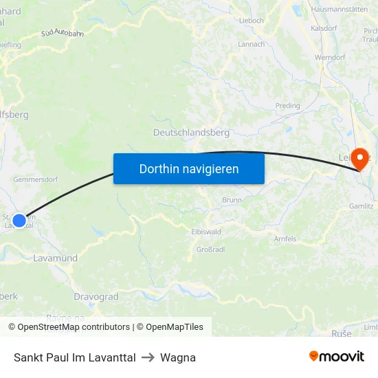 Sankt Paul Im Lavanttal to Wagna map