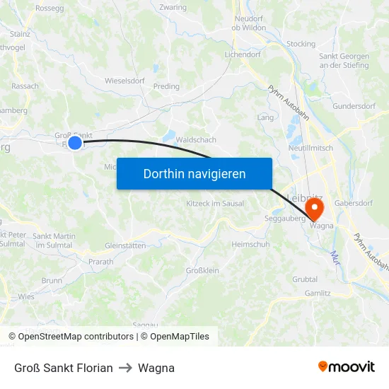 Groß Sankt Florian to Wagna map