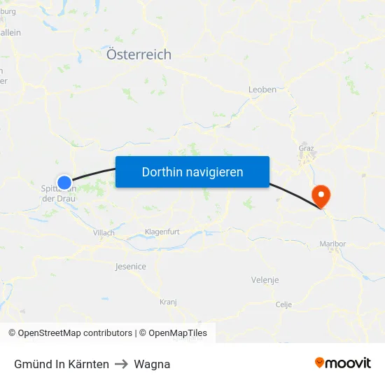 Gmünd In Kärnten to Wagna map