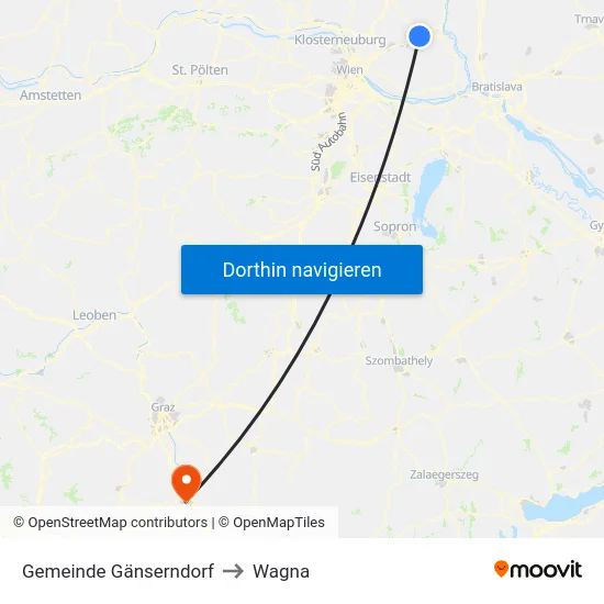 Gemeinde Gänserndorf to Wagna map