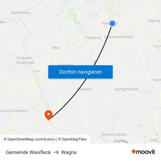 Gemeinde Wiesfleck to Wagna map