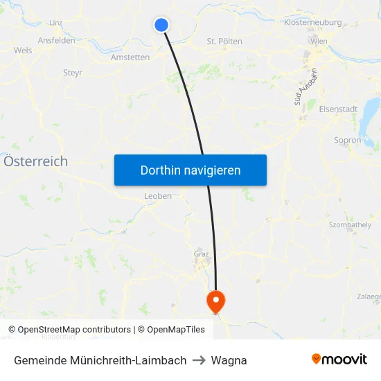 Gemeinde Münichreith-Laimbach to Wagna map