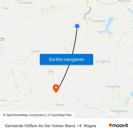 Gemeinde Höflein An Der Hohen Wand to Wagna map