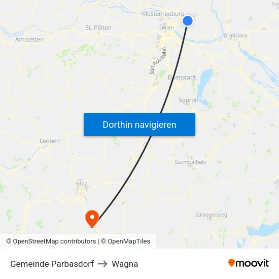Gemeinde Parbasdorf to Wagna map