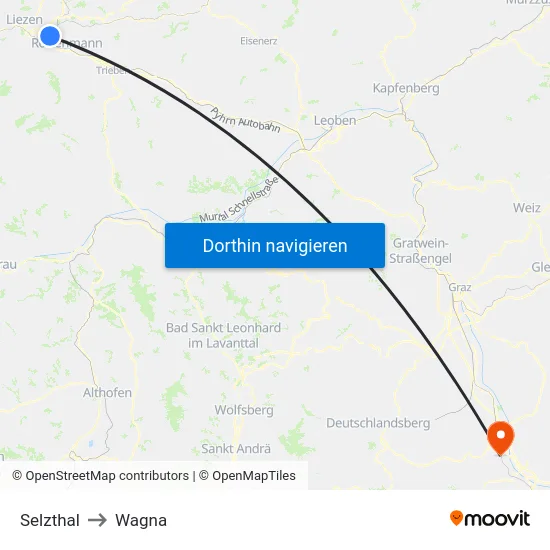 Selzthal to Wagna map