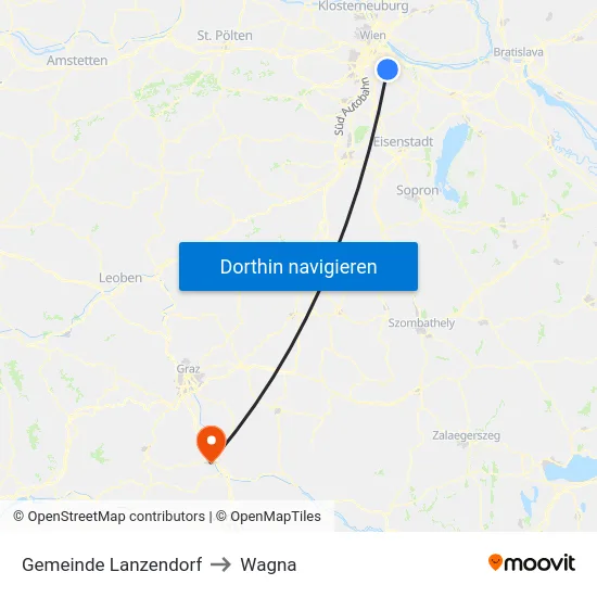 Gemeinde Lanzendorf to Wagna map
