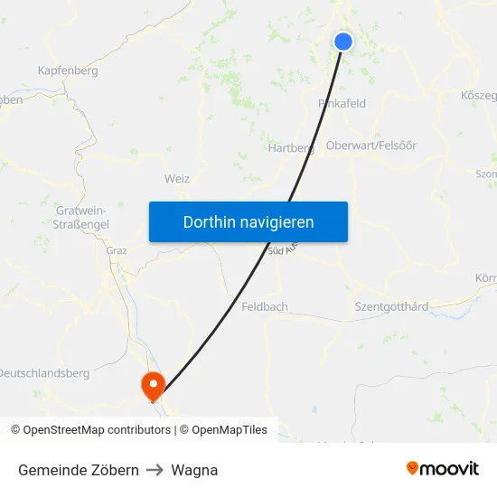 Gemeinde Zöbern to Wagna map