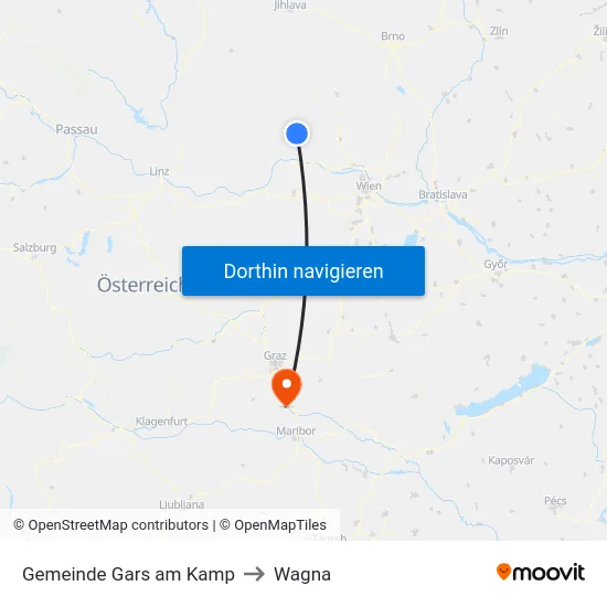 Gemeinde Gars am Kamp to Wagna map