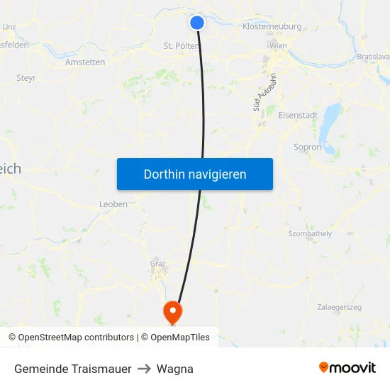 Gemeinde Traismauer to Wagna map