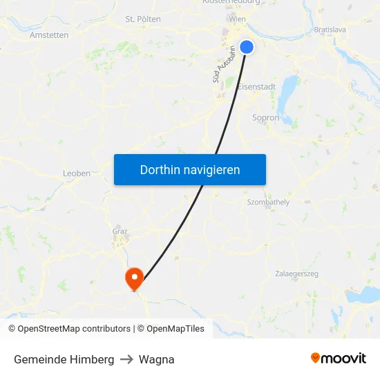 Gemeinde Himberg to Wagna map