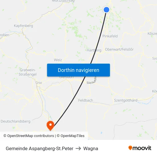 Gemeinde Aspangberg-St.Peter to Wagna map