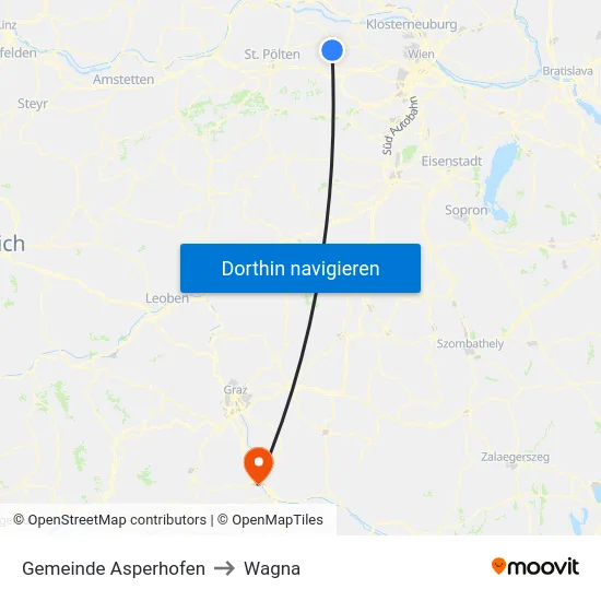 Gemeinde Asperhofen to Wagna map