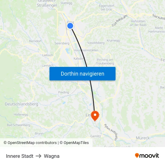 Innere Stadt to Wagna map