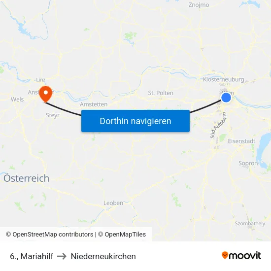 6., Mariahilf to Niederneukirchen map