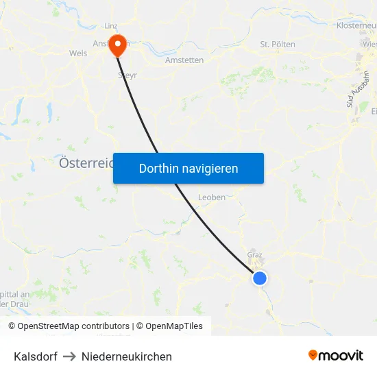 Kalsdorf to Niederneukirchen map