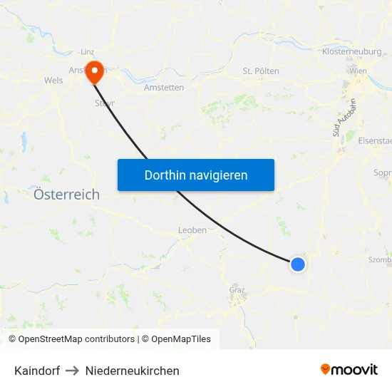 Kaindorf to Niederneukirchen map