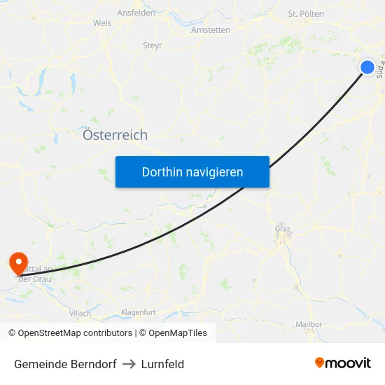 Gemeinde Berndorf to Lurnfeld map