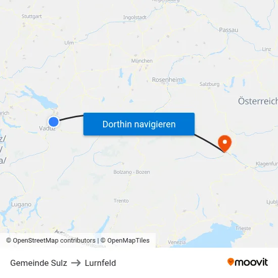 Gemeinde Sulz to Lurnfeld map