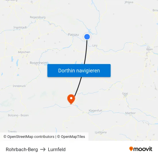 Rohrbach-Berg to Lurnfeld map