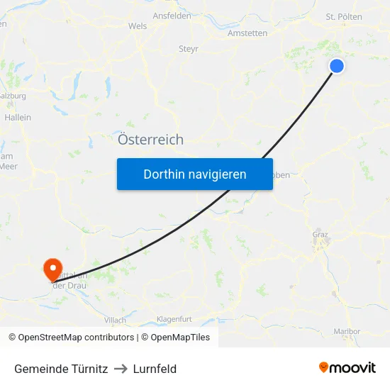 Gemeinde Türnitz to Lurnfeld map