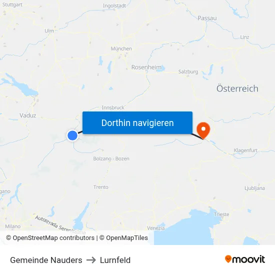 Gemeinde Nauders to Lurnfeld map