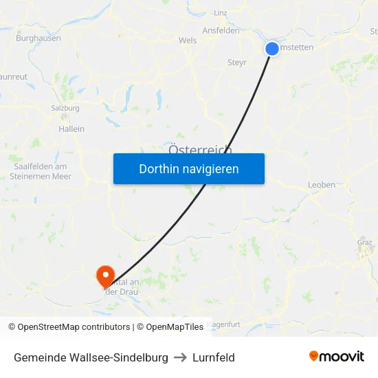 Gemeinde Wallsee-Sindelburg to Lurnfeld map