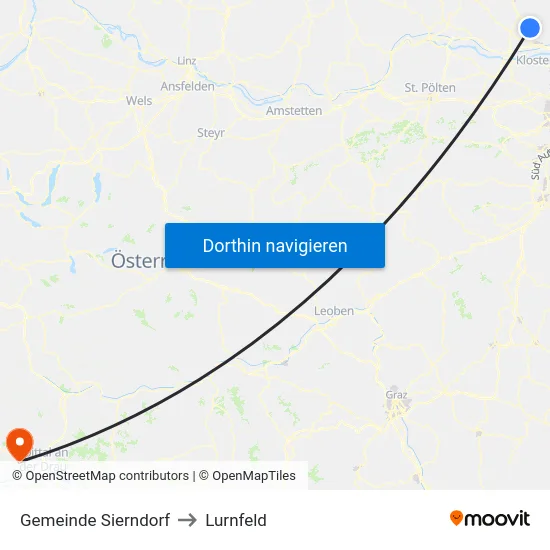 Gemeinde Sierndorf to Lurnfeld map