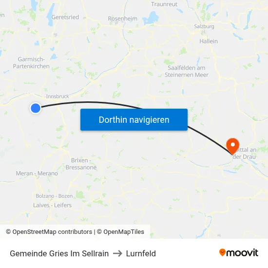 Gemeinde Gries Im Sellrain to Lurnfeld map