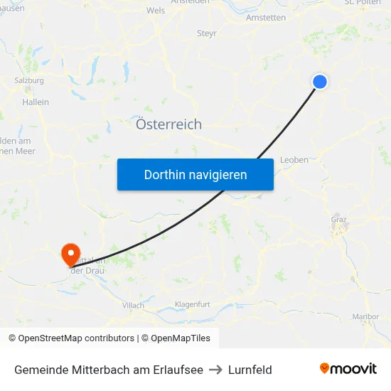Gemeinde Mitterbach am Erlaufsee to Lurnfeld map