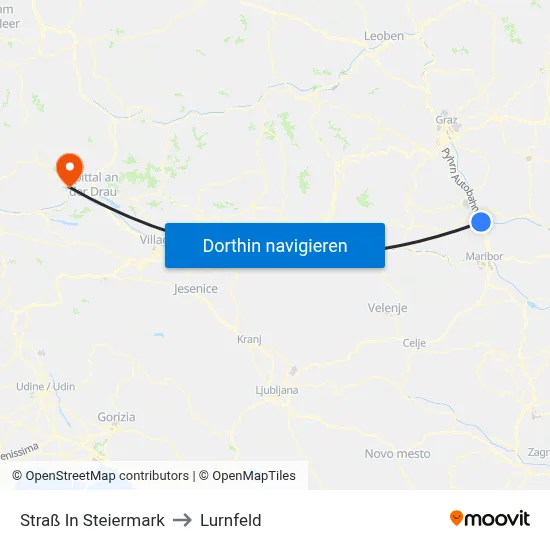 Straß In Steiermark to Lurnfeld map