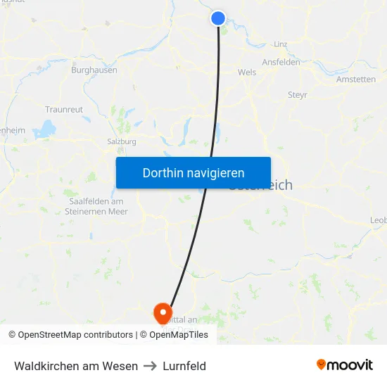 Waldkirchen am Wesen to Lurnfeld map