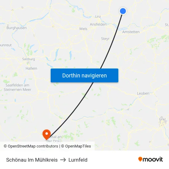 Schönau Im Mühlkreis to Lurnfeld map