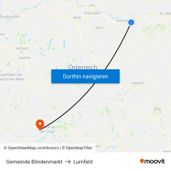 Gemeinde Blindenmarkt to Lurnfeld map