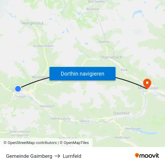 Gemeinde Gaimberg to Lurnfeld map